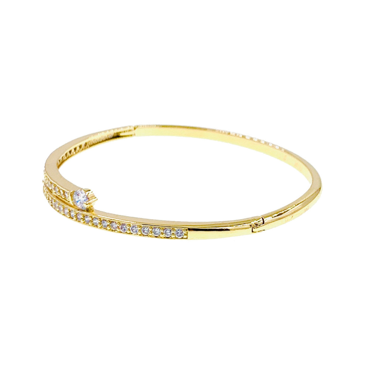 Urilla Cubic Zirconia Bangle Bracelet Gold, Bracelet Bangle Cuff - MOGHANT