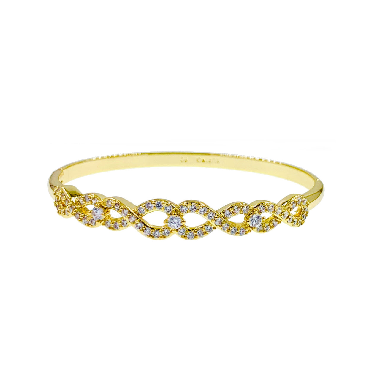 Gigi Cubic Zirconia Bangle Bracelet Gold, Bracelet Bangle Cuff - MOGHANT