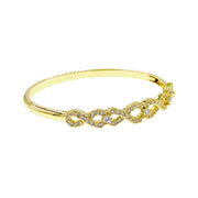 Gigi Cubic Zirconia Bangle Bracelet Gold, Bracelet Bangle Cuff - MOGHANT