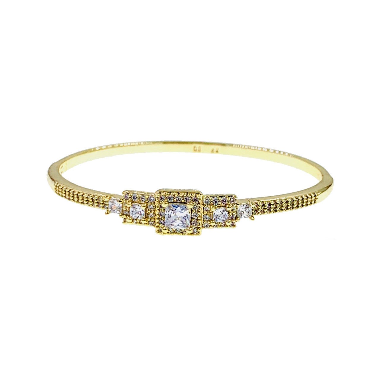 Lara Cubic Zirconia Bangle Bracelet, Bracelet Bangle Cuff - MOGHANT