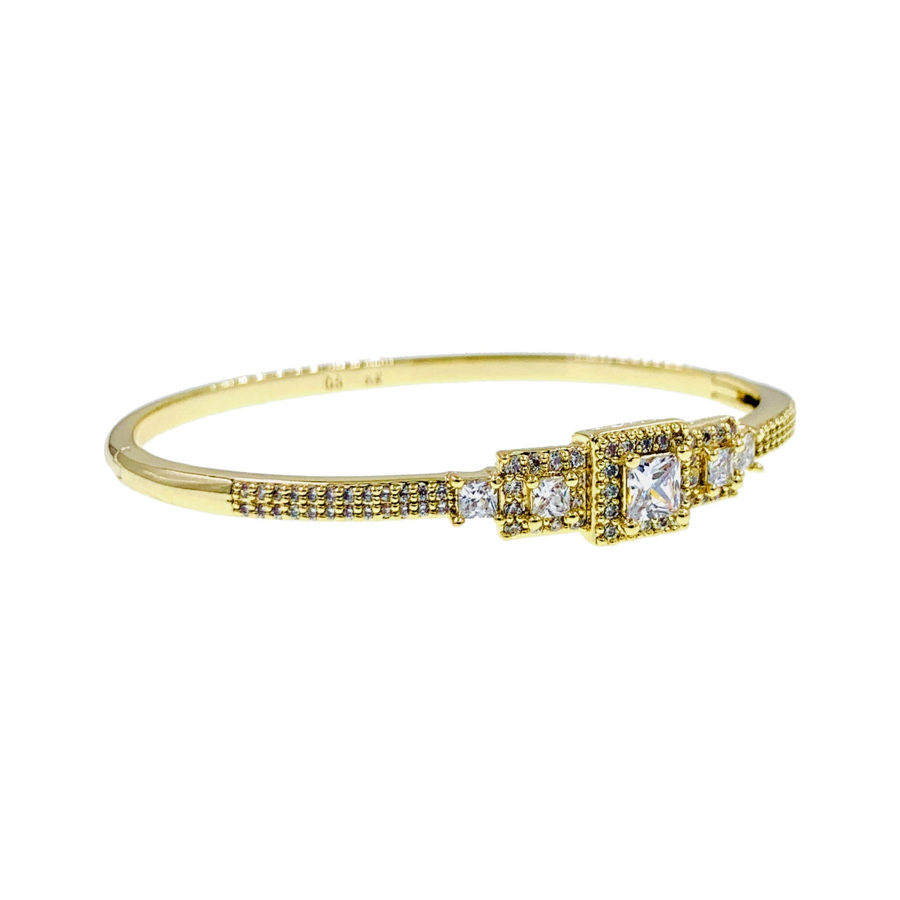 Lara Cubic Zirconia Bangle Bracelet, Bracelet Bangle Cuff - MOGHANT