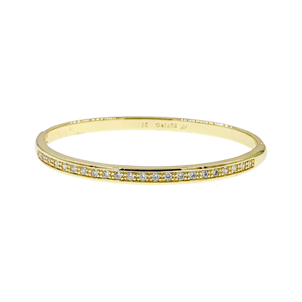 Inès Classic  Cubic Zirconia Bangle Bracelet Gold, Bracelet Bangle Cuff - MOGHANT