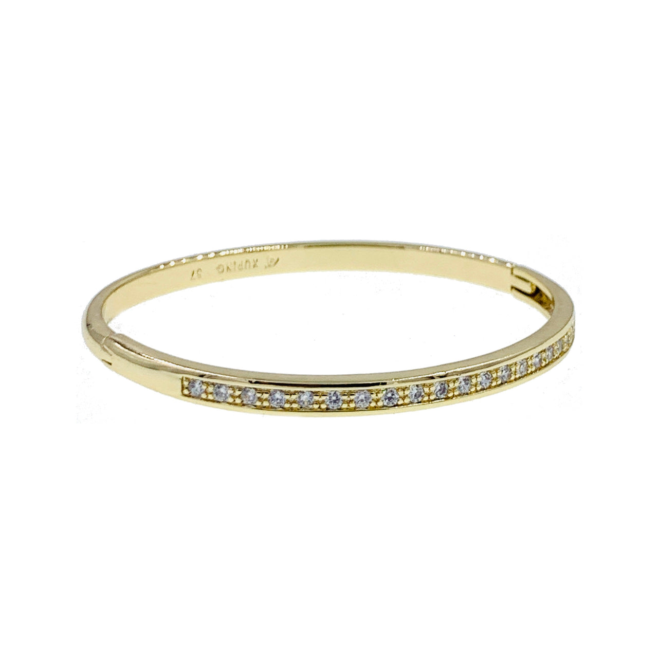 Inès Classic  Cubic Zirconia Bangle Bracelet Gold, Bracelet Bangle Cuff - MOGHANT