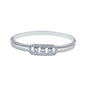 Drina Cubic Zirconia Bangle Bracelet Silver, Bracelet Bangle Cuff - MOGHANT