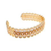 Chloé Cubic Zirconia Open Wrist Cuff Bangle Bracelet Gold, Bracelet Bangle Cuff - MOGHANT