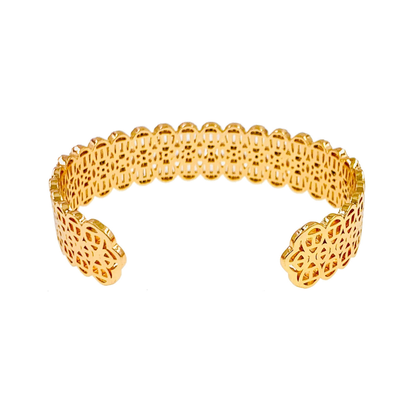Chloé Cubic Zirconia Open Wrist Cuff Bangle Bracelet Gold, Bracelet Bangle Cuff - MOGHANT