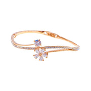 Sibley Flower Cubic Zirconia Bangle Bracelet, Bracelet Bangle Cuff - MOGHANT