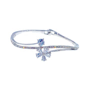 Sibley Flower Cubic Zirconia Bangle Bracelet, Bracelet Bangle Cuff - MOGHANT