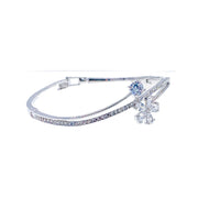 Sibley Flower Cubic Zirconia Bangle Bracelet, Bracelet Bangle Cuff - MOGHANT