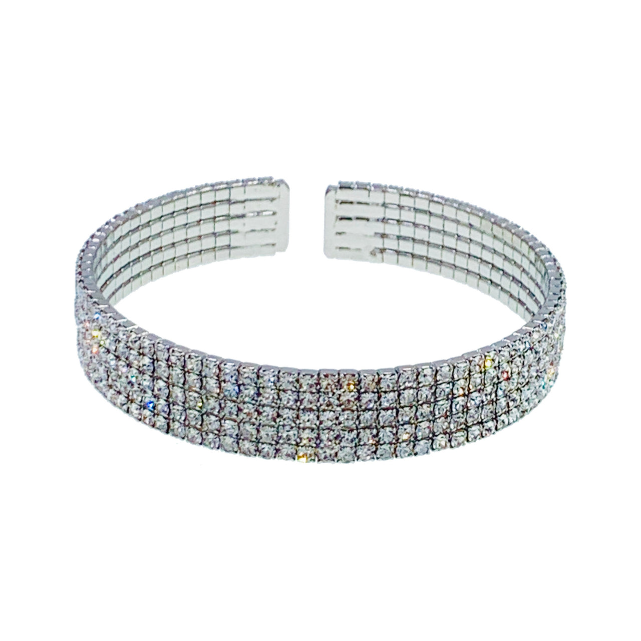 Serena Icy Rhinestone Crystal Open Wrist Cuff Bracelet, Bracelet Bangle Cuff - MOGHANT