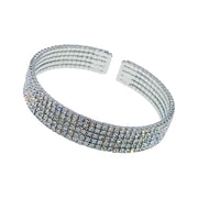 Serena Icy Rhinestone Crystal Open Wrist Cuff Bracelet, Bracelet Bangle Cuff - MOGHANT