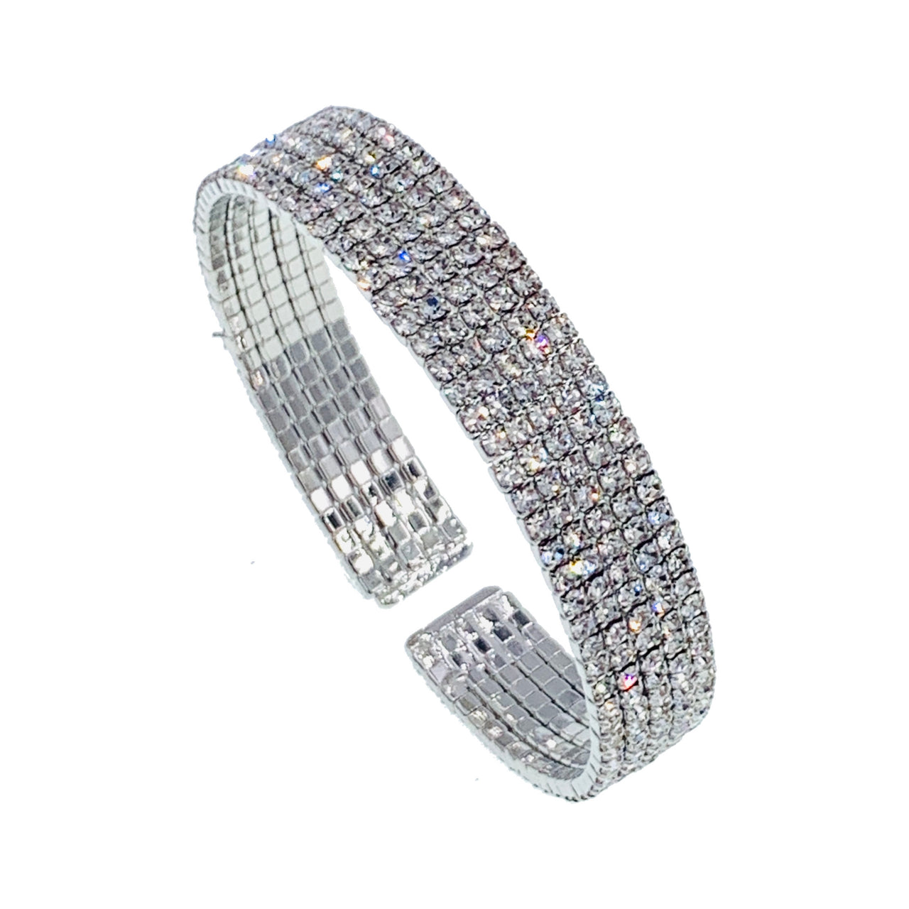 Serena Icy Rhinestone Crystal Open Wrist Cuff Bracelet, Bracelet Bangle Cuff - MOGHANT