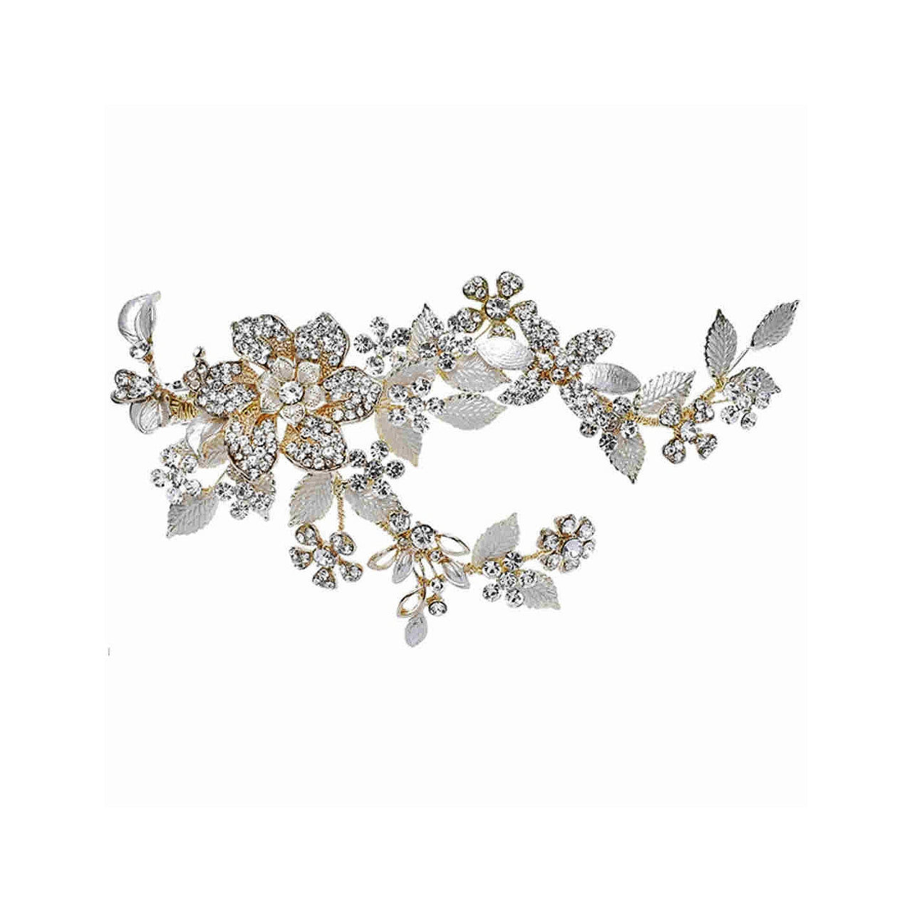 Rosannah Wedding Hair Clip Comb Handmade with Austrian Crystals Gold