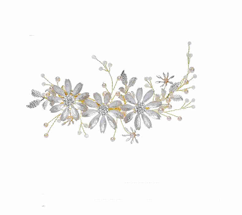 Allegra Flower Wedding Hair Clip Comb Handmade with Austrian Crystals Gold