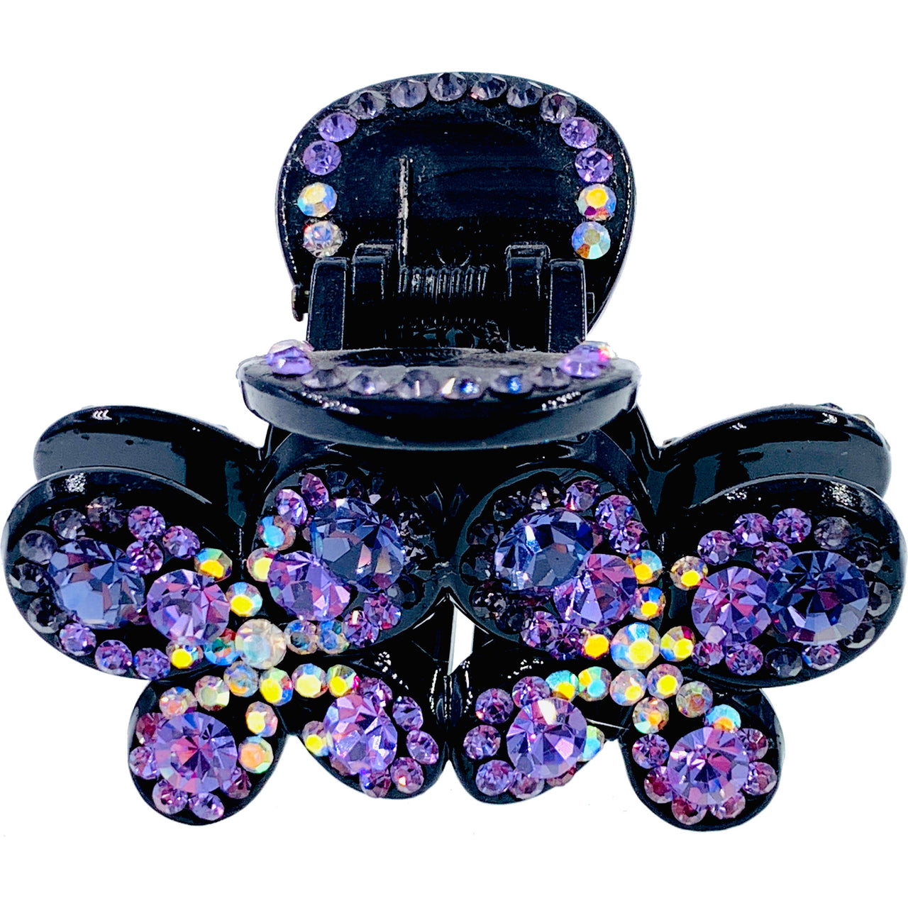 Bindi Paired Butterfly Hair Claw Jaw Clip Handmade use Swarovski Crystal acrylic base Purple, Hair Claw - MOGHANT