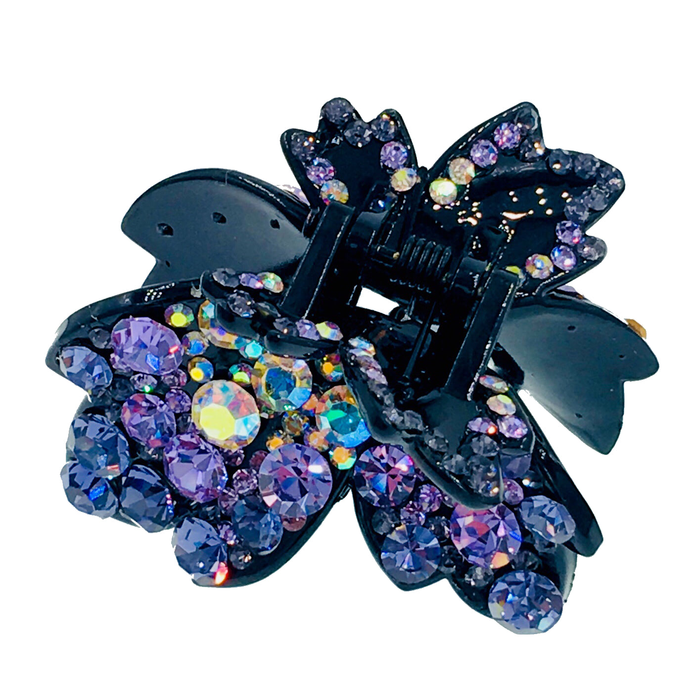 Maple Leaves Hair Claw Jaw Clip Handmade use Swarovski Crystal acrylic base AB Purple, Hair Claw - MOGHANT