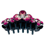 Flower Calyx Hair Claw Jaw Clip Handmade use Swarovski Crystal acrylic base AB Scattered Pink, Hair Claw - MOGHANT