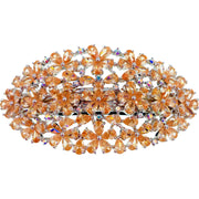 Lorraine Geo Flower Barrette Cubic Zirconia CZ Crystal Swarovski Elementary Crystal, Barrette - MOGHANT