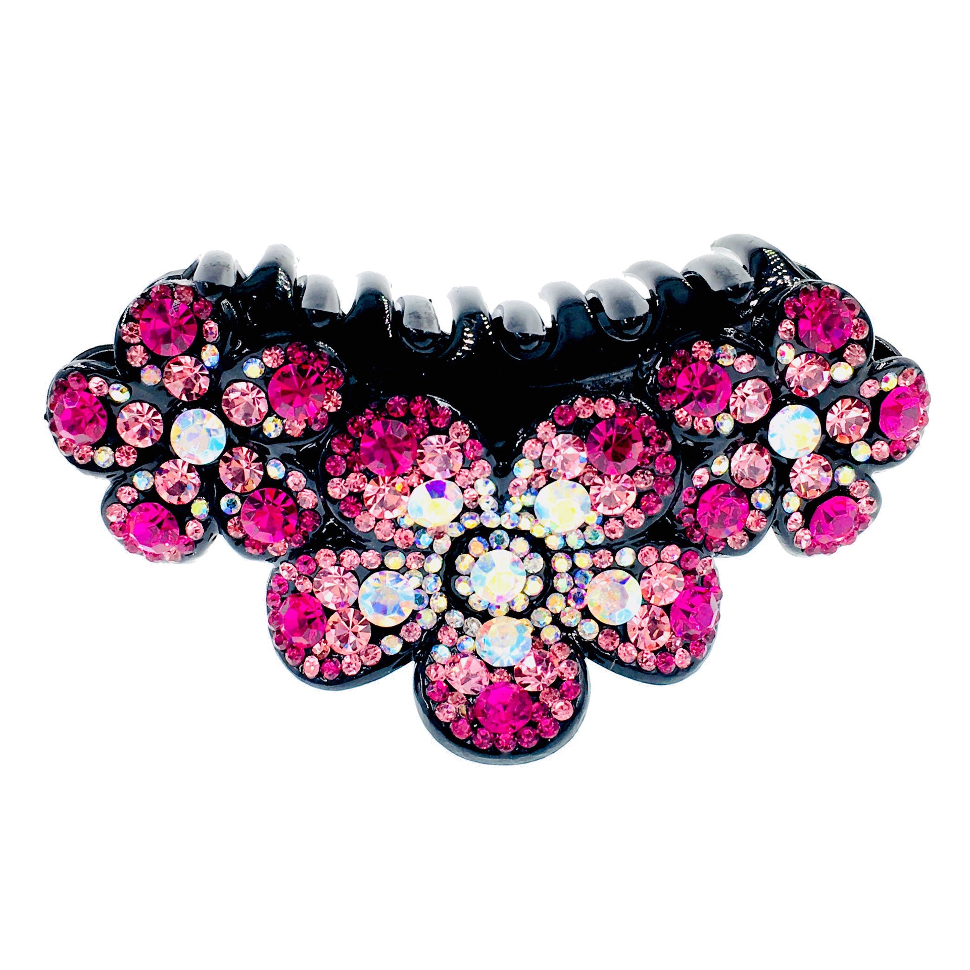 Flower Calyx Hair Claw Jaw Clip Handmade use Swarovski Crystal acrylic base AB Scattered Pink, Hair Claw - MOGHANT