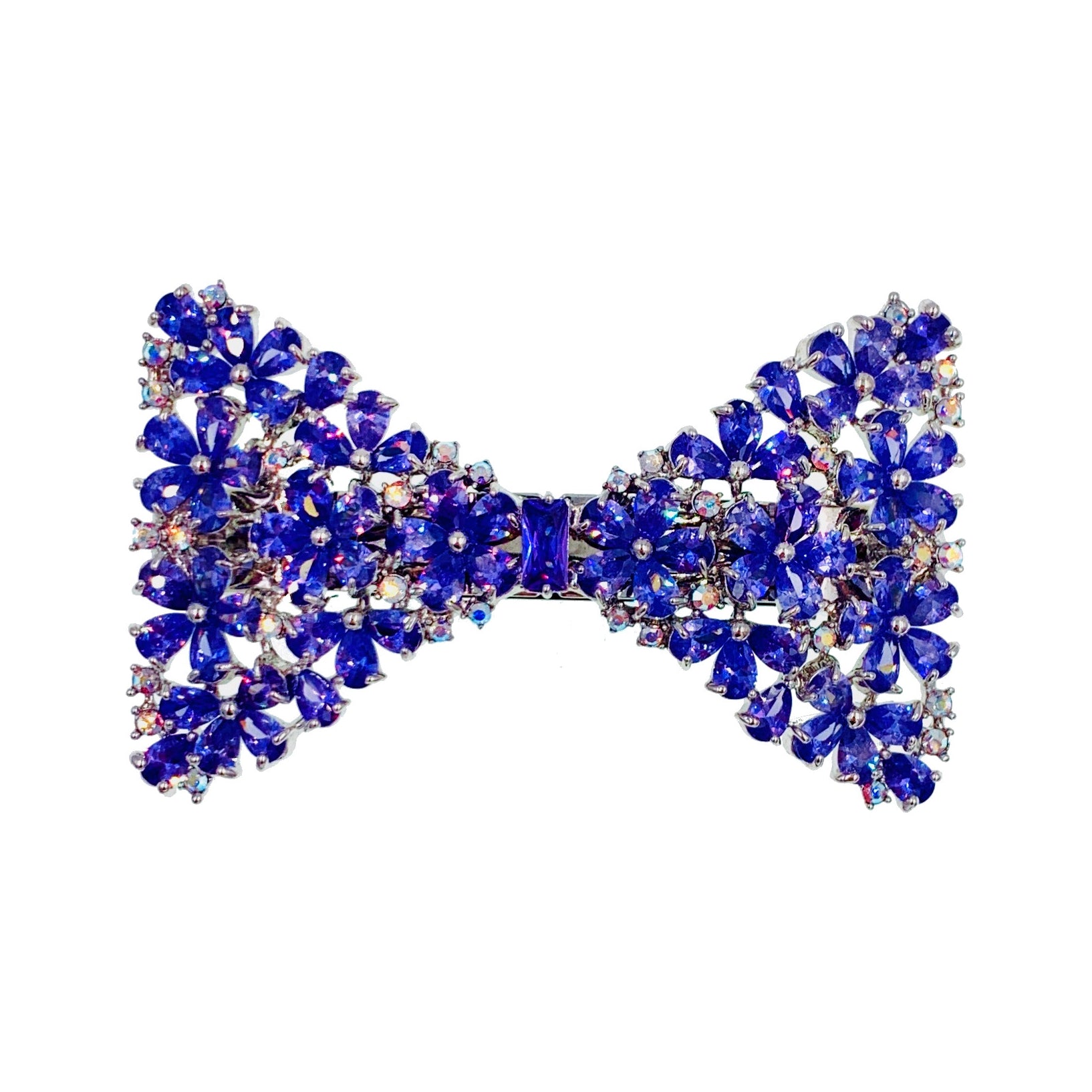 Bathylle BOW Flower Barrette Cubic Zirconia CZ Crystal Swarovski Elementary Crystal, Barrette - MOGHANT