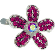 Buttercup Flower Magnetic Hair Clip use Rhinestone Crystal silver base AB Pink Red Purple Green Blue Brown, Magnetic Clip - MOGHANT