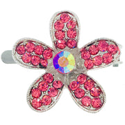 Buttercup Flower Magnetic Hair Clip use Rhinestone Crystal silver base AB Pink Red Purple Green Blue Brown, Magnetic Clip - MOGHANT