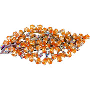 Evonne Geo Flower Barrette Cubic Zirconia CZ Crystal Swarovski Elementary Crystal, Barrette - MOGHANT