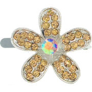 Buttercup Flower Magnetic Hair Clip use Rhinestone Crystal silver base AB Pink Red Purple Green Blue Brown, Magnetic Clip - MOGHANT