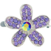 Buttercup Flower Magnetic Hair Clip use Rhinestone Crystal silver base AB Pink Red Purple Green Blue Brown, Magnetic Clip - MOGHANT