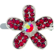 Buttercup Flower Magnetic Hair Clip use Rhinestone Crystal silver base AB Pink Red Purple Green Blue Brown, Magnetic Clip - MOGHANT
