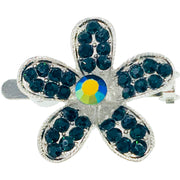 Buttercup Flower Magnetic Hair Clip use Rhinestone Crystal silver base AB Pink Red Purple Green Blue Brown, Magnetic Clip - MOGHANT