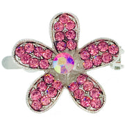 Buttercup Flower Magnetic Hair Clip use Rhinestone Crystal silver base AB Pink Red Purple Green Blue Brown, Magnetic Clip - MOGHANT