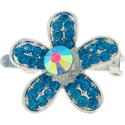 Buttercup Flower Magnetic Hair Clip use Rhinestone Crystal silver base AB Pink Red Purple Green Blue Brown, Magnetic Clip - MOGHANT
