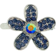 Buttercup Flower Magnetic Hair Clip use Rhinestone Crystal silver base AB Pink Red Purple Green Blue Brown, Magnetic Clip - MOGHANT
