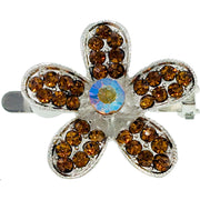 Buttercup Flower Magnetic Hair Clip use Rhinestone Crystal silver base AB Pink Red Purple Green Blue Brown, Magnetic Clip - MOGHANT