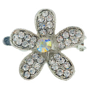 Buttercup Flower Magnetic Hair Clip use Rhinestone Crystal silver base AB Pink Red Purple Green Blue Brown, Magnetic Clip - MOGHANT