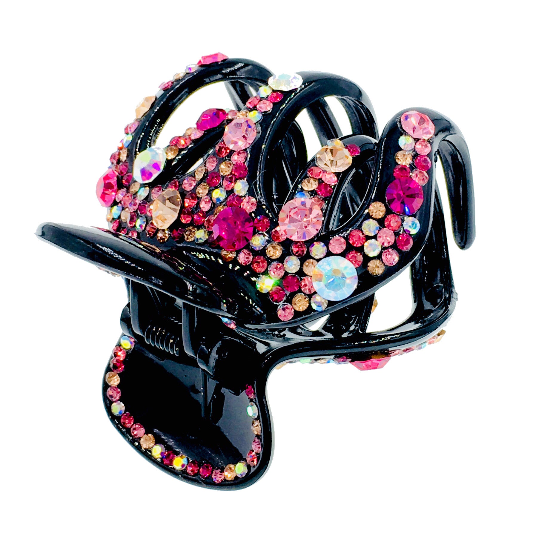 Colorful Octopus Hair Claw Jaw Clip Handmade use Swarovski Crystal acrylic base Pink, Hair Claw - MOGHANT