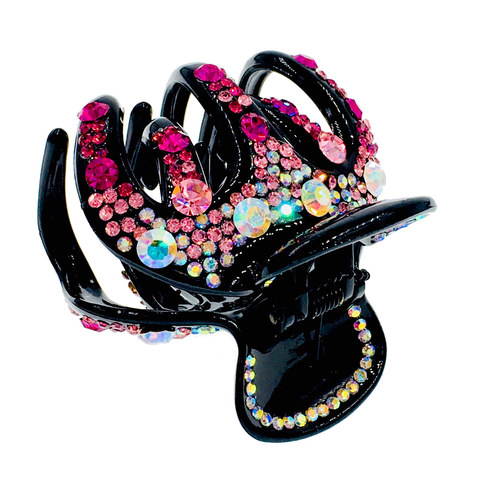 Colorful Octopus Hair Claw Jaw Clip Handmade use Swarovski Crystal acrylic base Pink AB, Hair Claw - MOGHANT