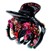 Colorful Octopus Hair Claw Jaw Clip Handmade use Swarovski Crystal acrylic base Pink Green Multi Color, Hair Claw - MOGHANT