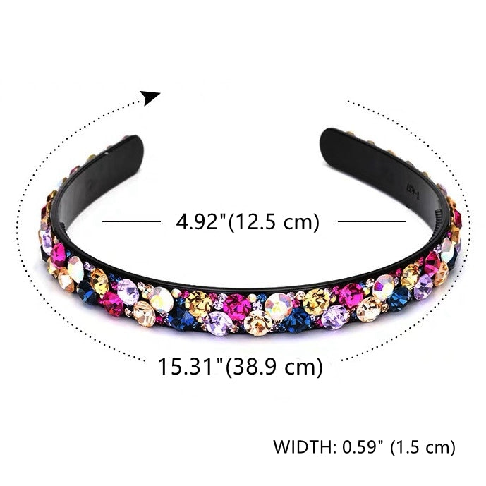 Luisa Acrylic Simple Rhinestone Crystals Headband Hairband, Headband - MOGHANT