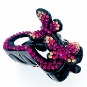 Butterfly Lovers Hair Claw Jaw Clip Handmade use Swarovski Crystal acrylic base Pink Magenta, Hair Claw - MOGHANT