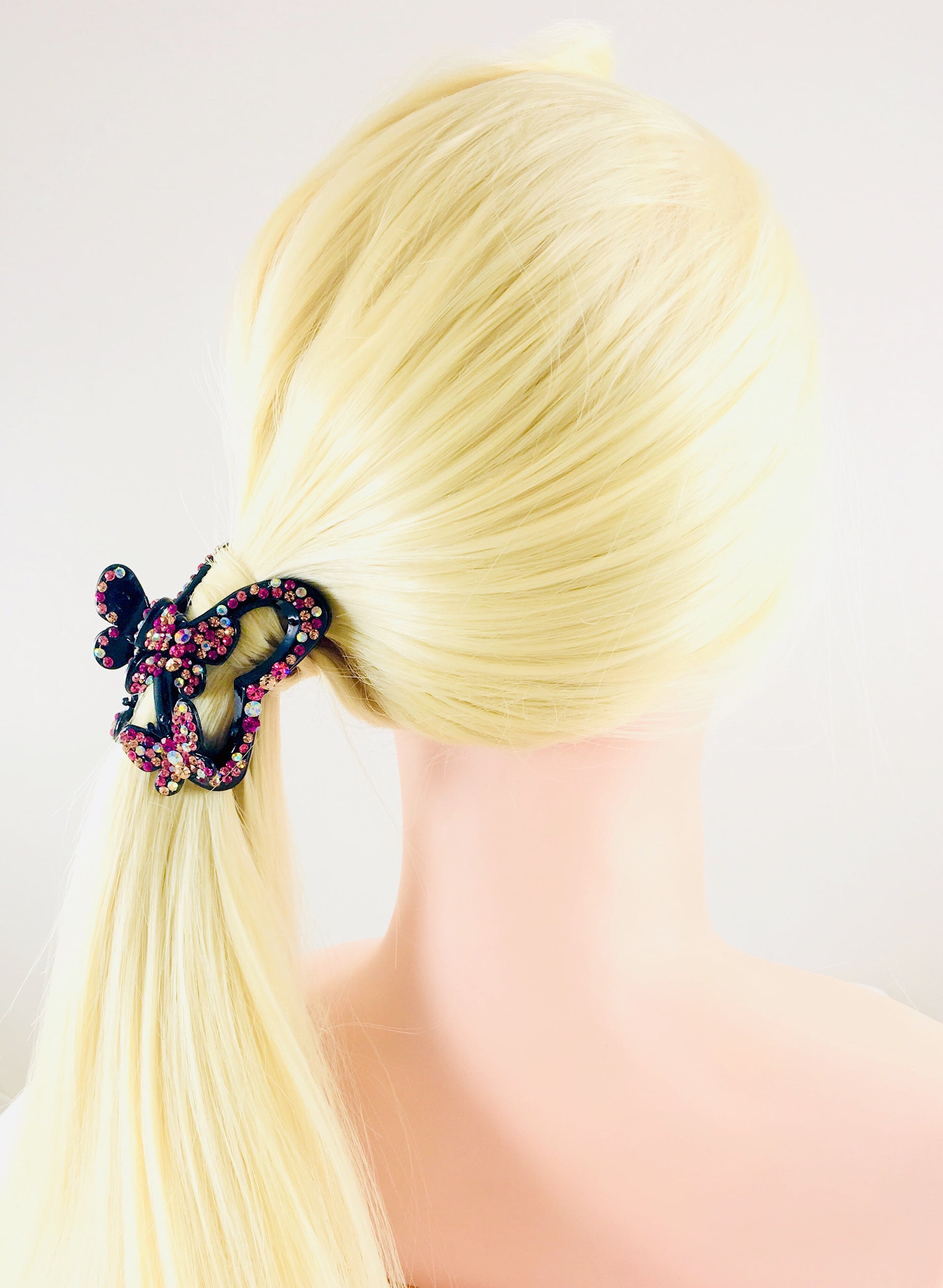 Butterfly Lovers Hair Claw Jaw Clip Handmade use Swarovski Crystal acrylic base Multi Color, Hair Claw - MOGHANT