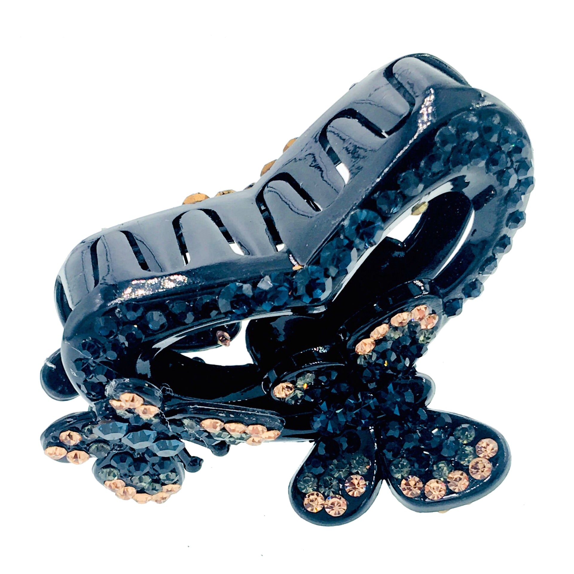 Butterfly Lovers Hair Claw Jaw Clip Handmade use Swarovski Crystal acrylic base Navy Blue, Hair Claw - MOGHANT