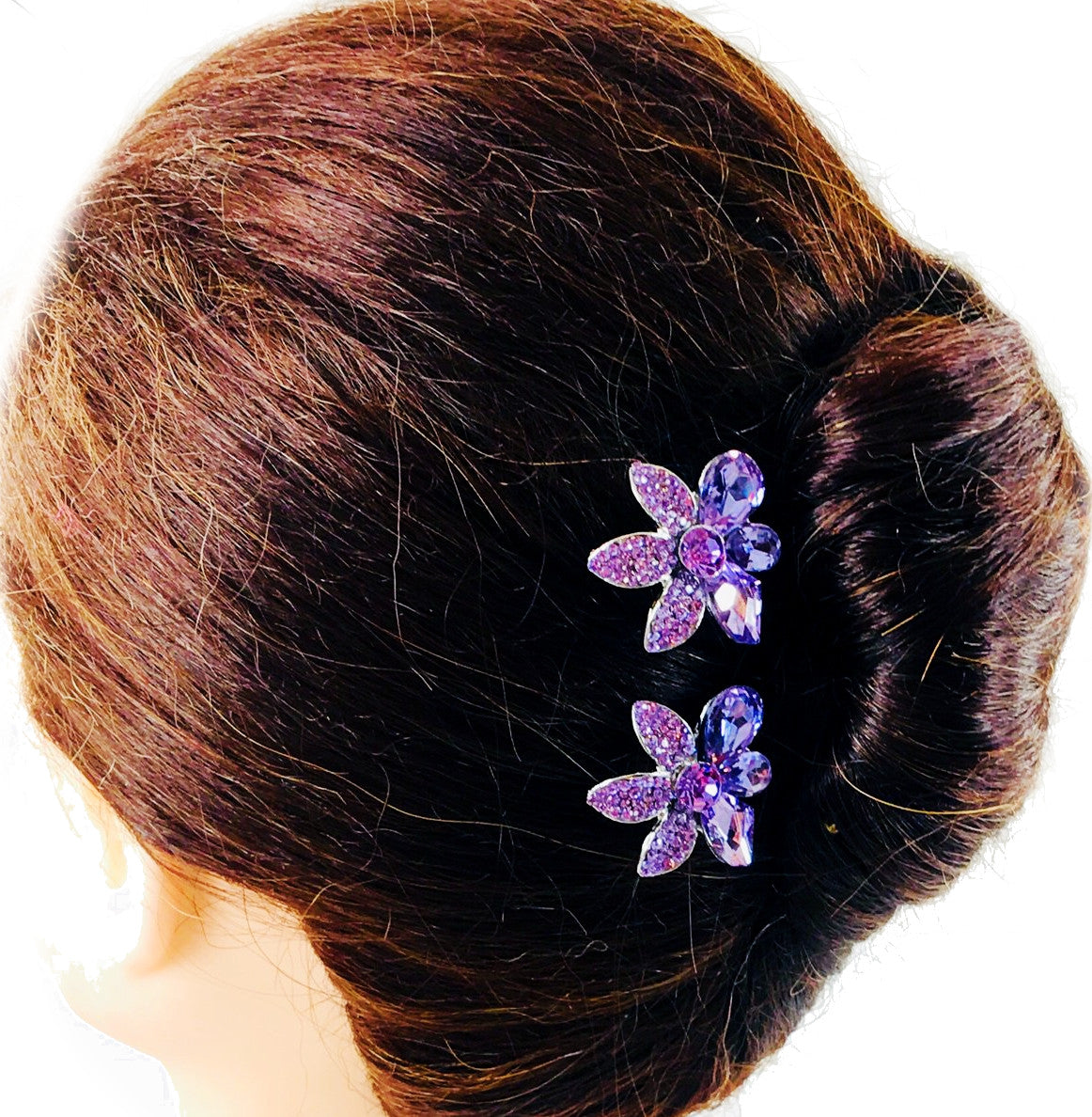 Windflower Flower Small Hair Comb made with  Swarovski  Elements Crystal Wedding Bridal Prom Party, Hair Comb - MOGHANT
