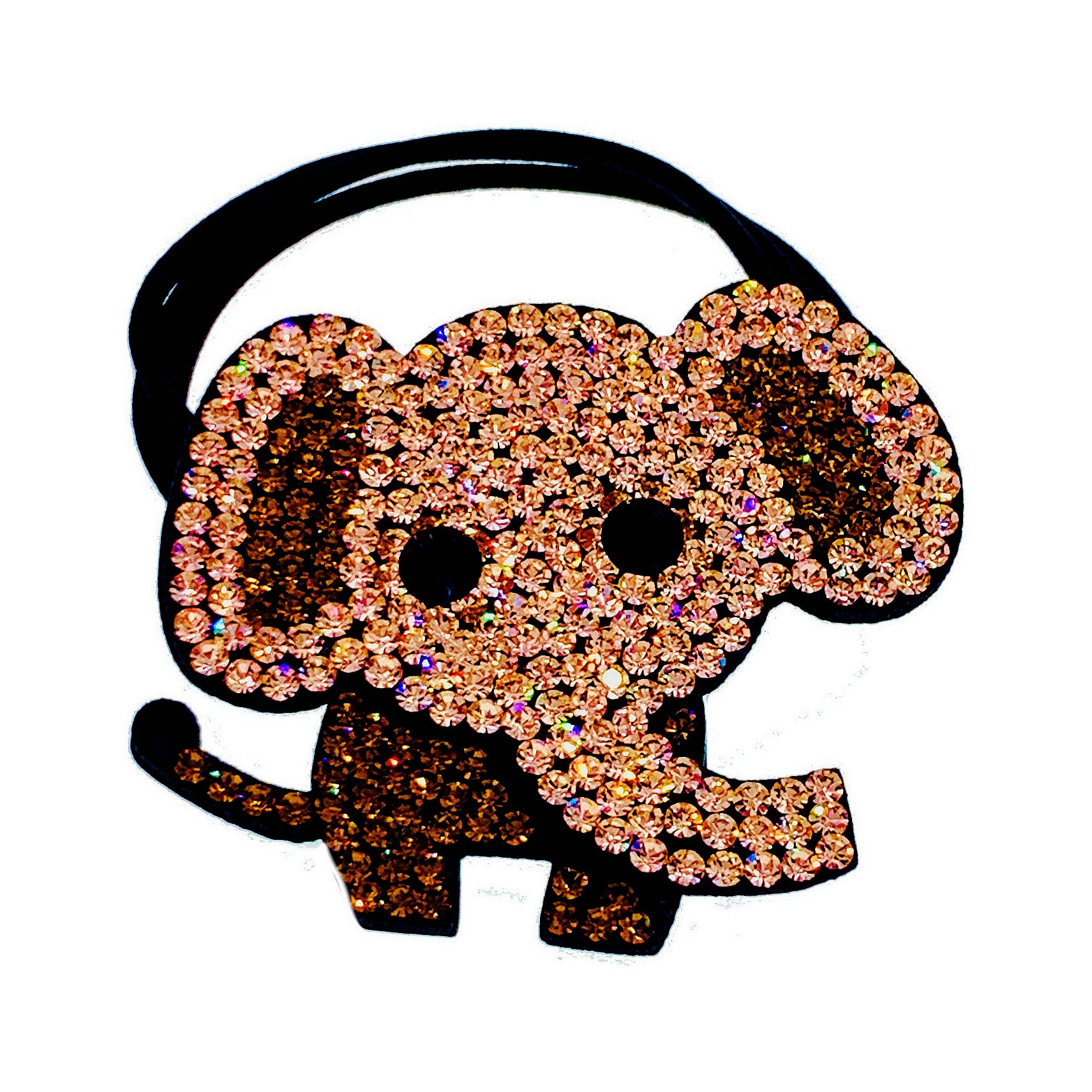 Handmade Elephant Ponytail Holder Scrunchies made with Swarovski  ELM Crystal Hair Rope Wrap, Ponytail Holder - MOGHANT