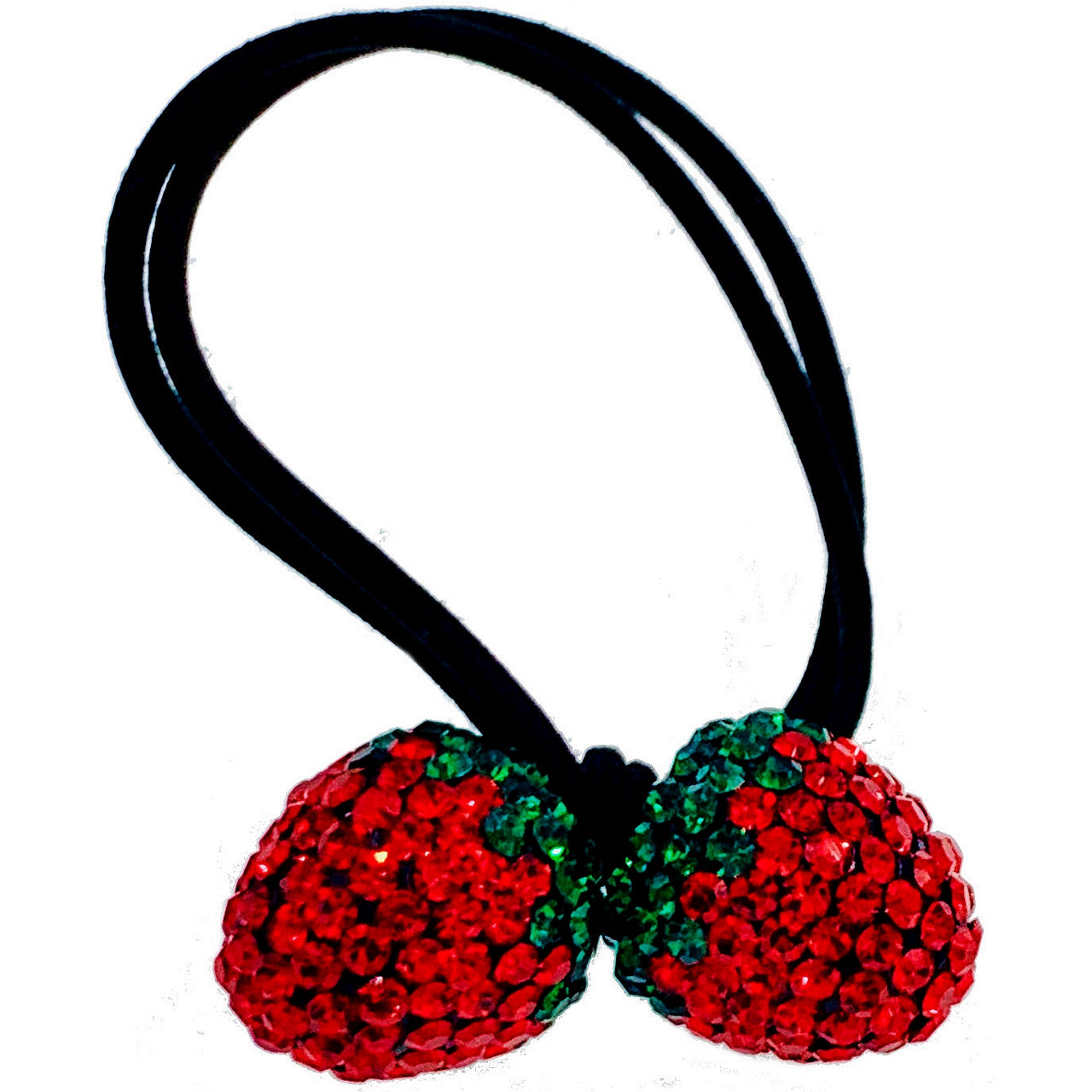 Handmade Strawberry Ponytail Holder Scrunchies made with Swarovski  ELM Crystal Hair Rope Wrap, Ponytail Holder - MOGHANT