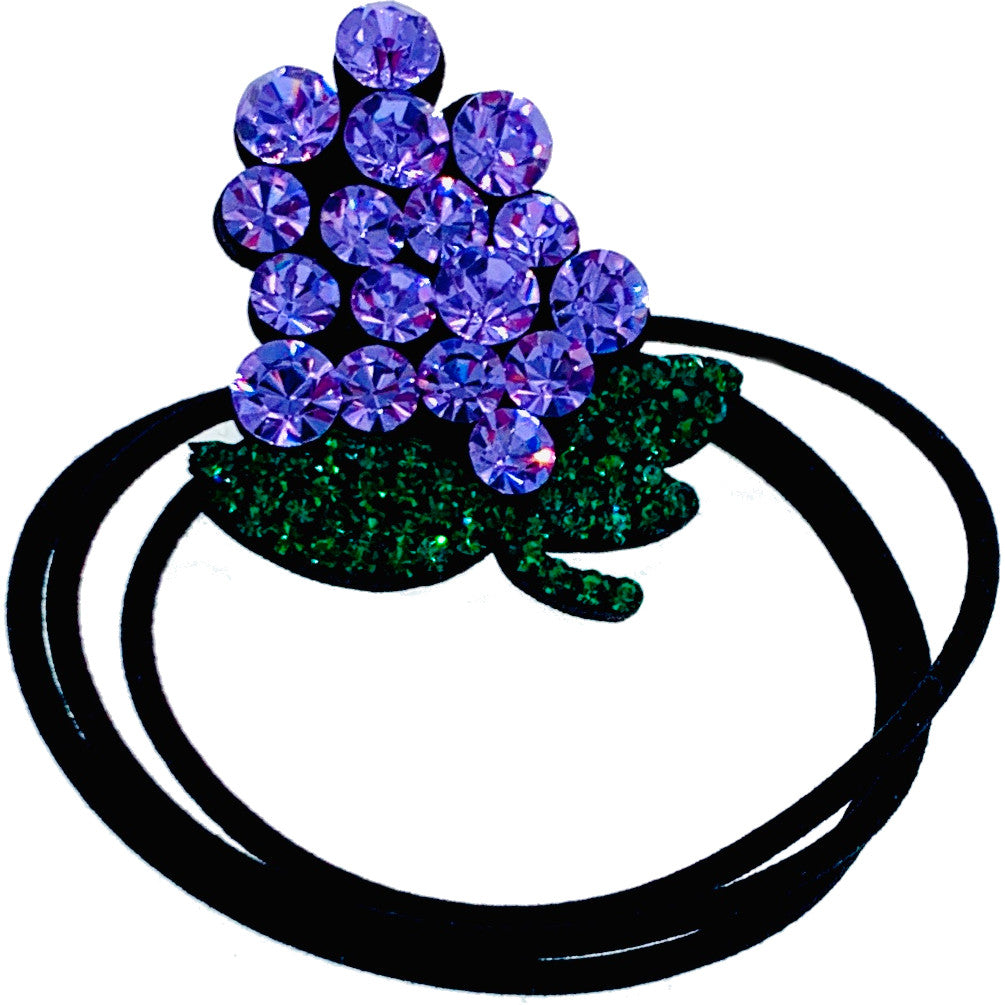 Handmade Grape Ponytail Holder Scrunchies made with Swarovski  ELM Crystal Hair Rope Wrap, Ponytail Holder - MOGHANT