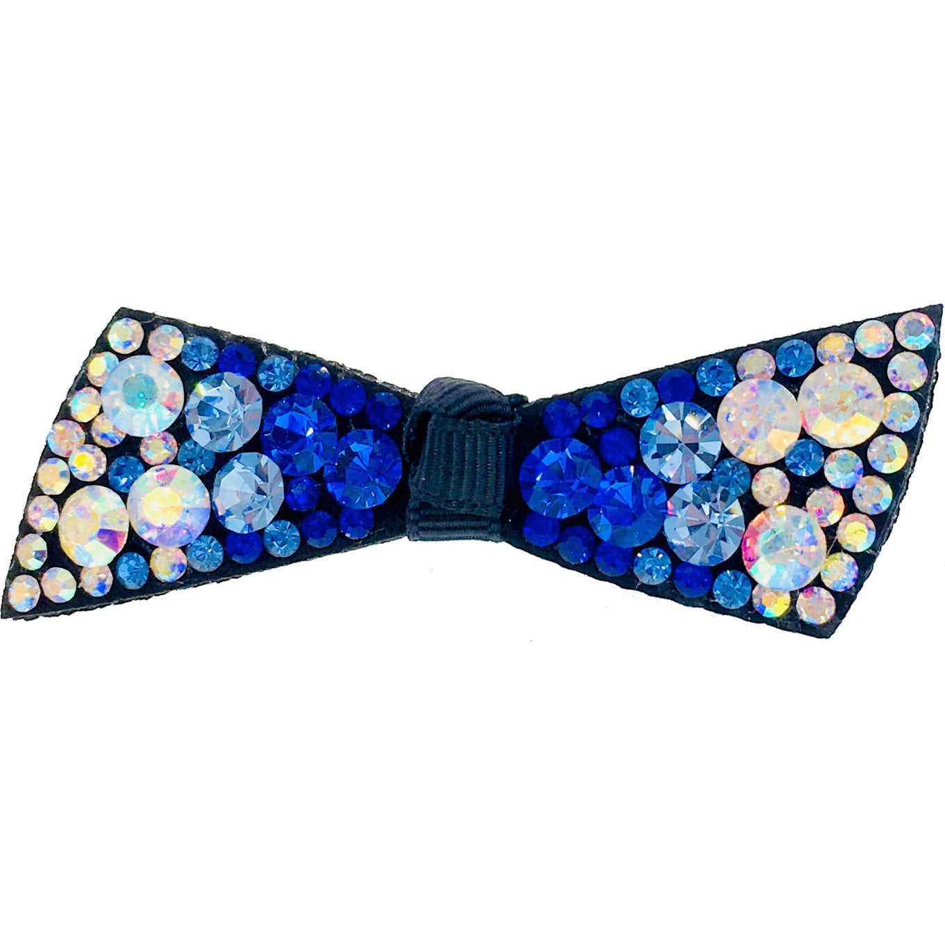 Urban Bow Knot Hair Clip Swarovski Crystal Clamp Acrylic black base Royal Blue AB, Hair Clip - MOGHANT