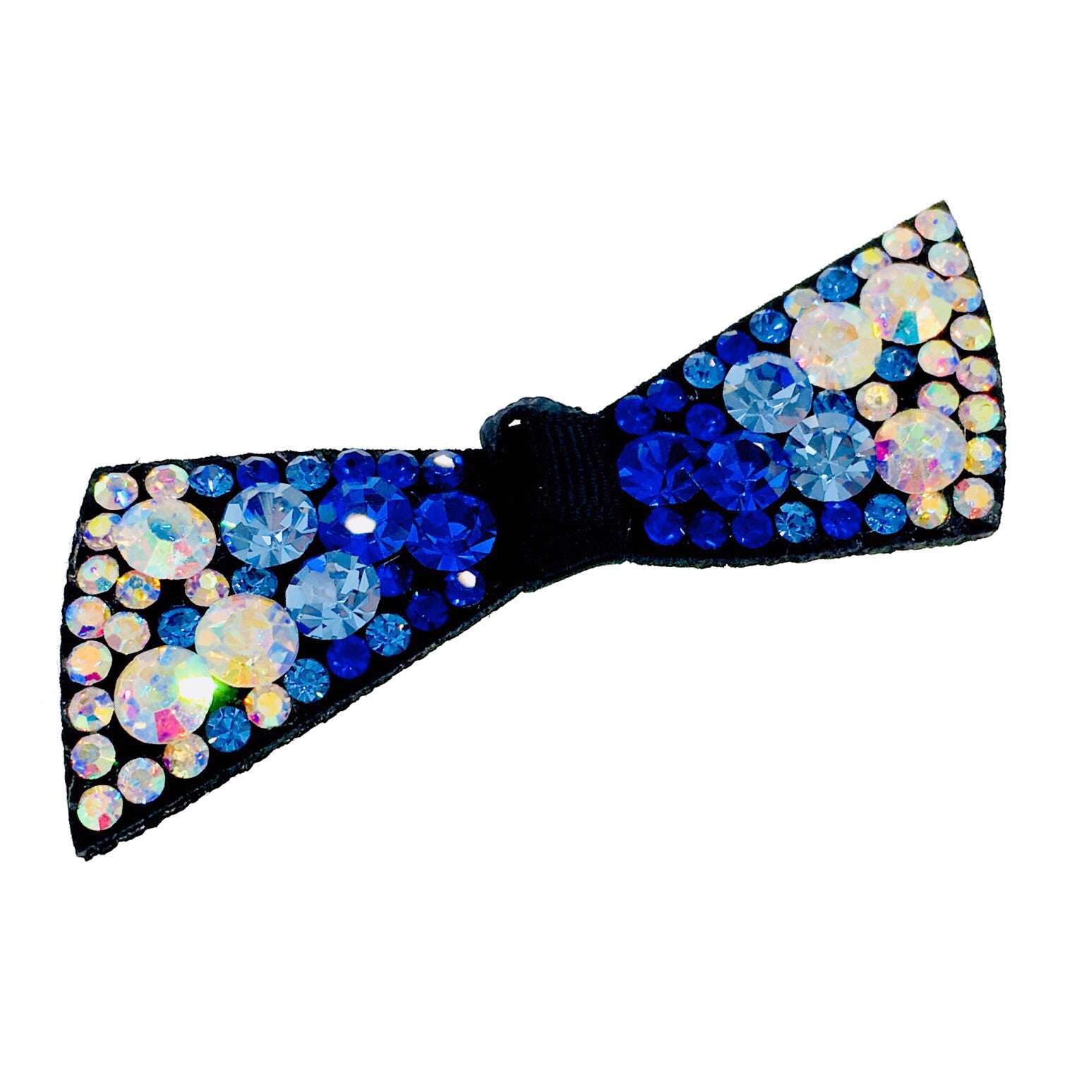 Urban Bow Knot Hair Clip Swarovski Crystal Clamp Acrylic black base Royal Blue AB, Hair Clip - MOGHANT