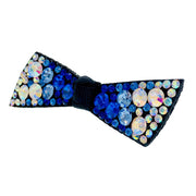 Urban Bow Knot Hair Clip Swarovski Crystal Clamp Acrylic black base Royal Blue AB, Hair Clip - MOGHANT